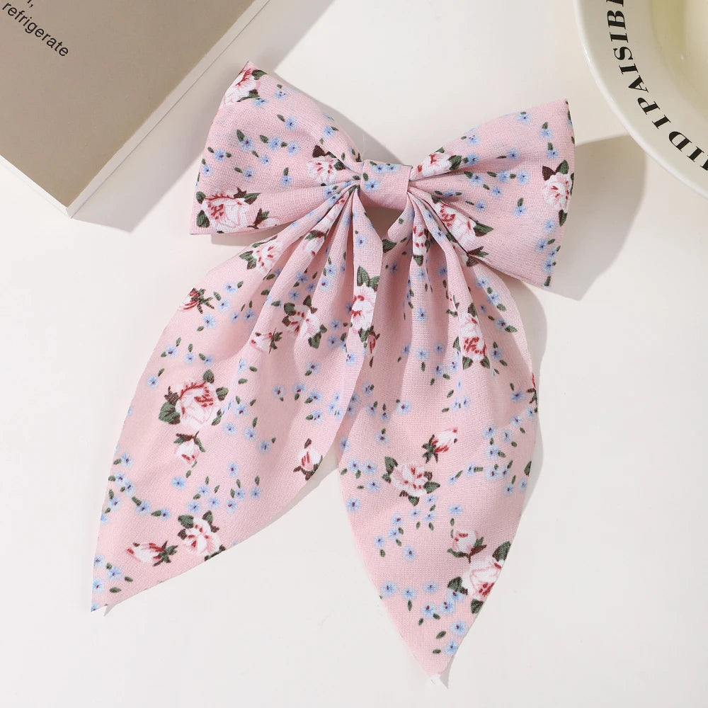 Fashion 1/4pc Ribbon Bow Hair Clips