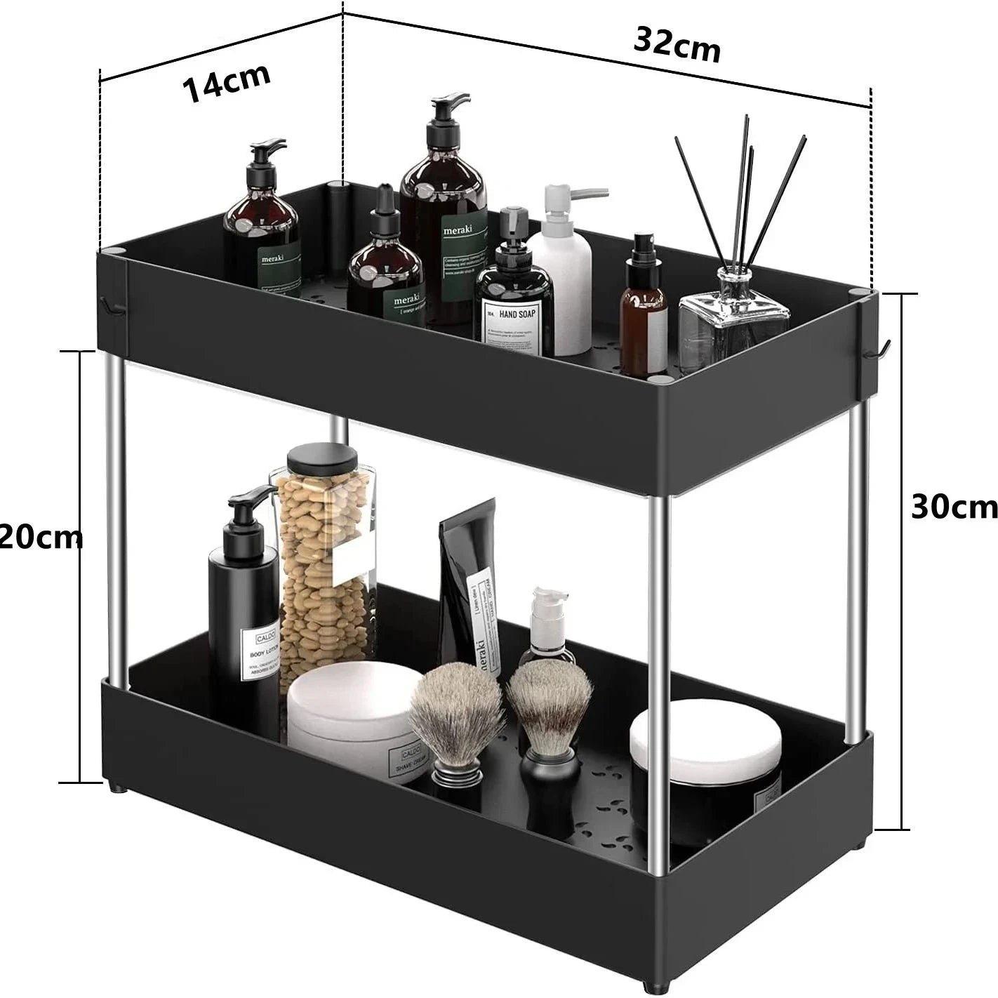 2 Tier Sliding Drawer Under Sink Storage Organizer