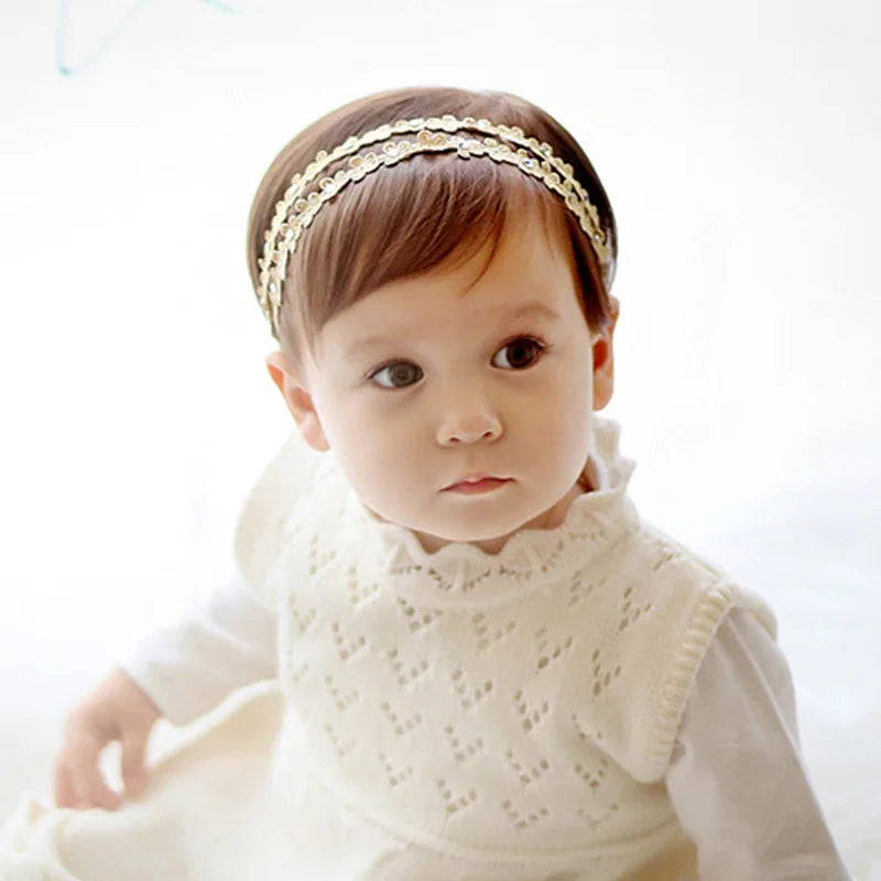 Princess Baby Headband Gold Silver Floral