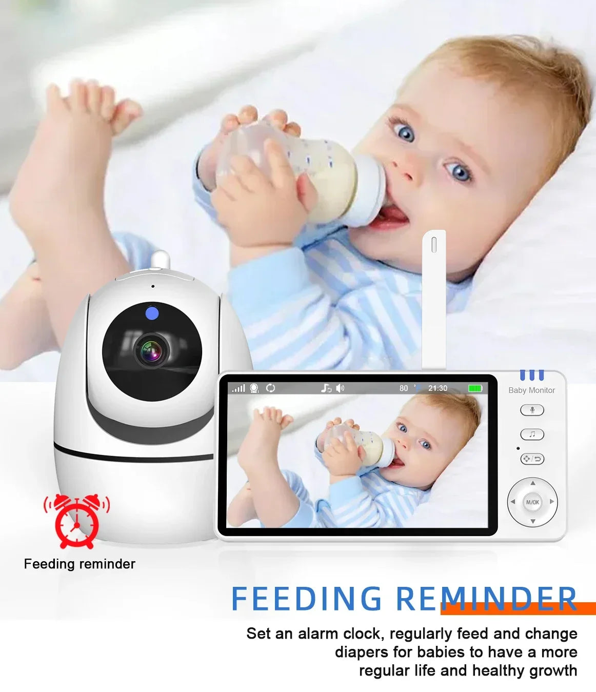 Camera 2.4G Mother Kids Surveillance PTZ Video Cams Temperture Display Home Security Cam