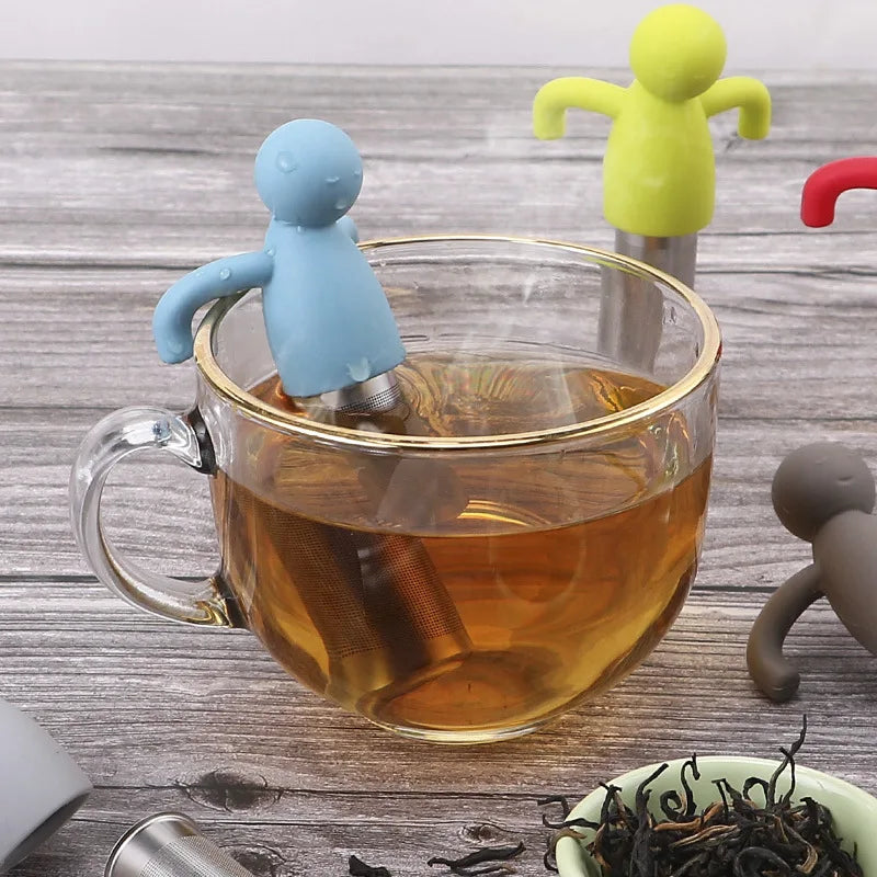 Creative Little Man Shape Silicone Stainless Steel Tea Infuser