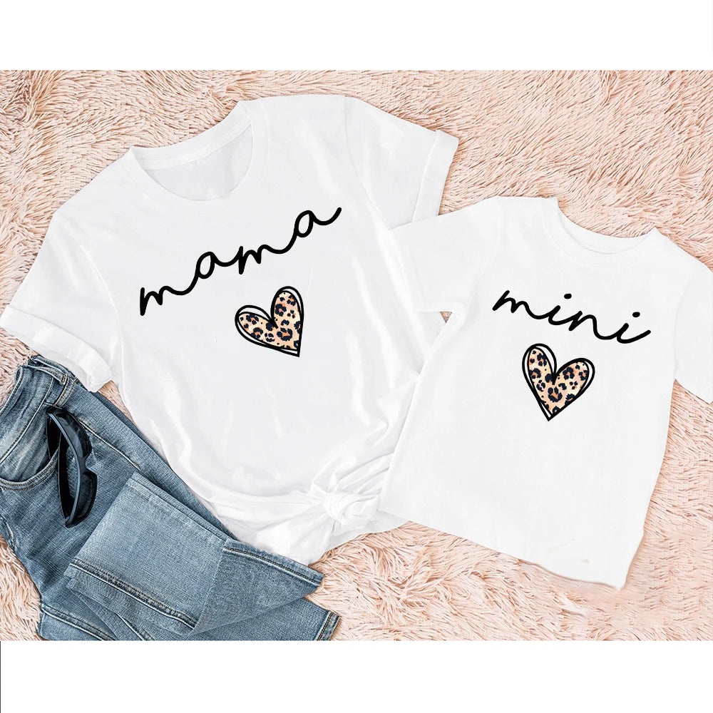 Heart Print Family Matching Clothes Mother & Daughter