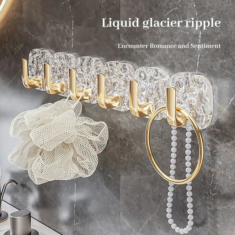 1pc Light Luxury Free Punching Transparent Row Hook