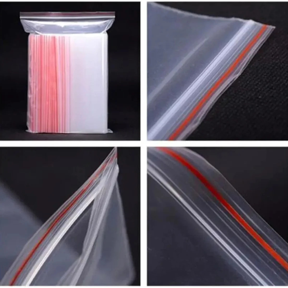 100Pcs Thicken Zipper Self-sealing Bags Plastic