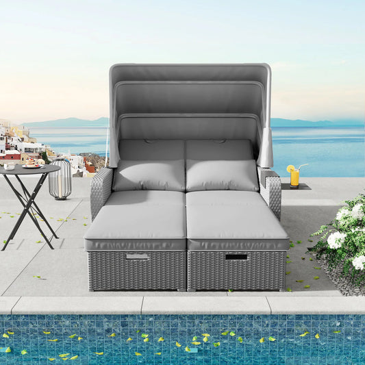 Polyrattan garden furniture for 2 people