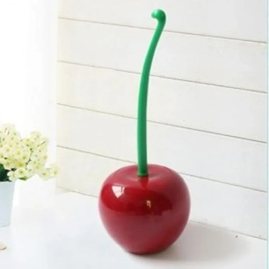 1pc Red Toilet Brush Creative Lovely Cherry Shape