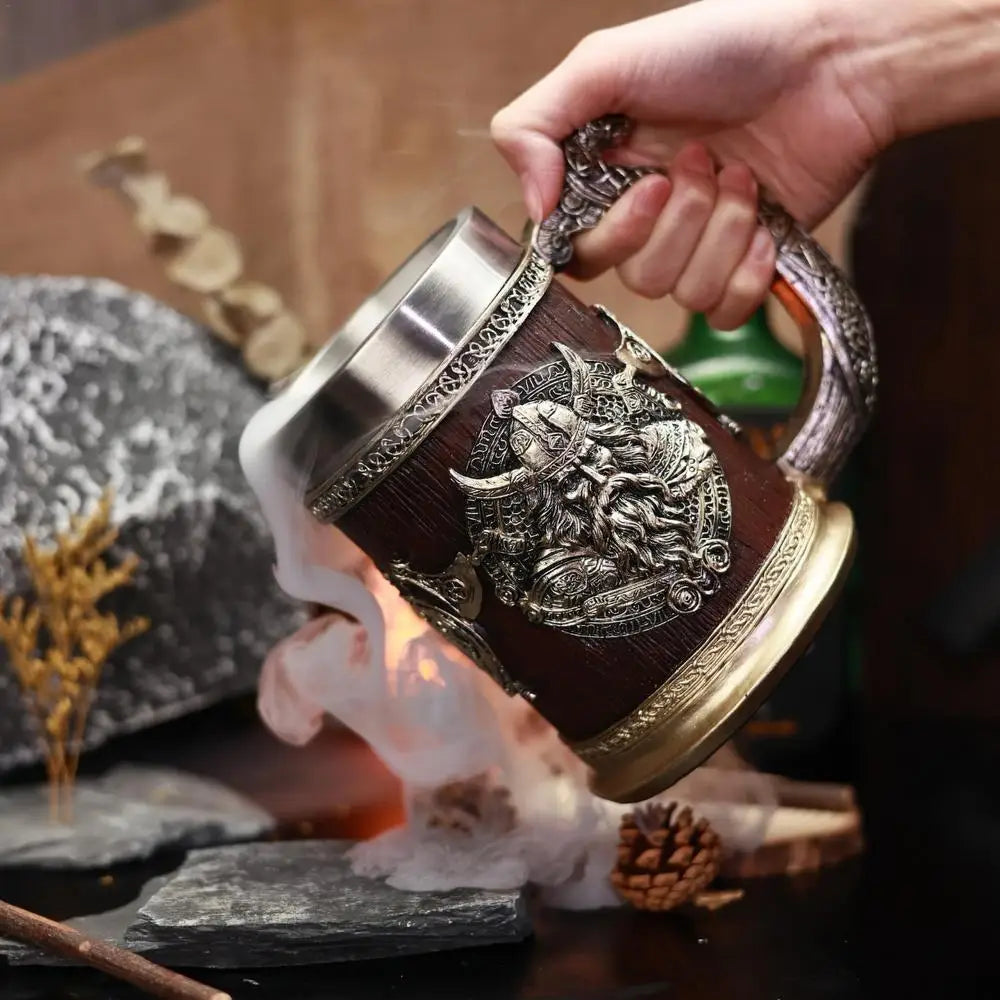 Viking Wood style Beer Mug