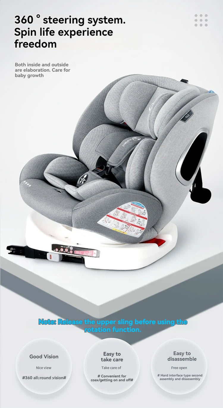 360-degree rotating child safety seat 0-12 years old