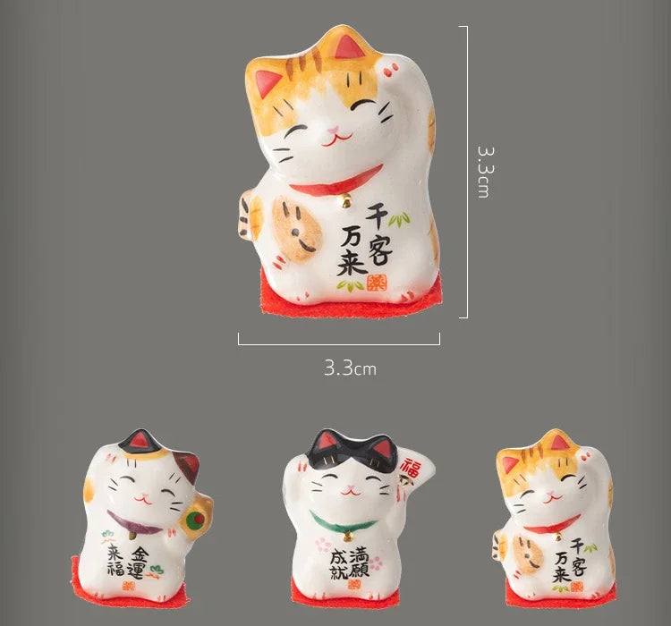 Pack of 3 Pieces Mini Ceramic Lucky Fortune Cat