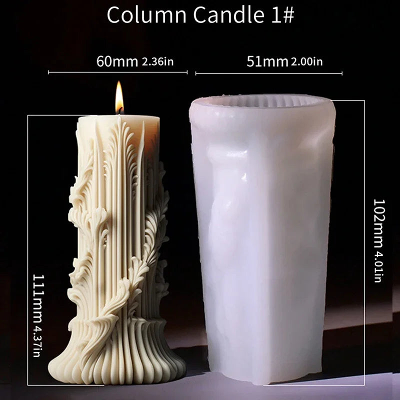 European Cylindrical Aromatherapy Candle Silicone Mold