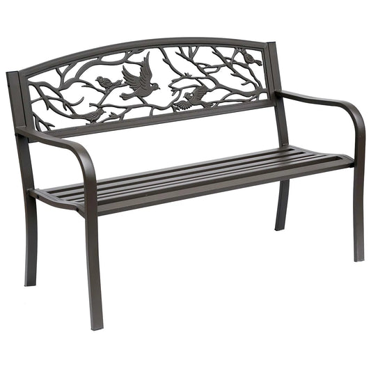 Outsunny brown animal Image backrest garden bench 127x60x85 cm