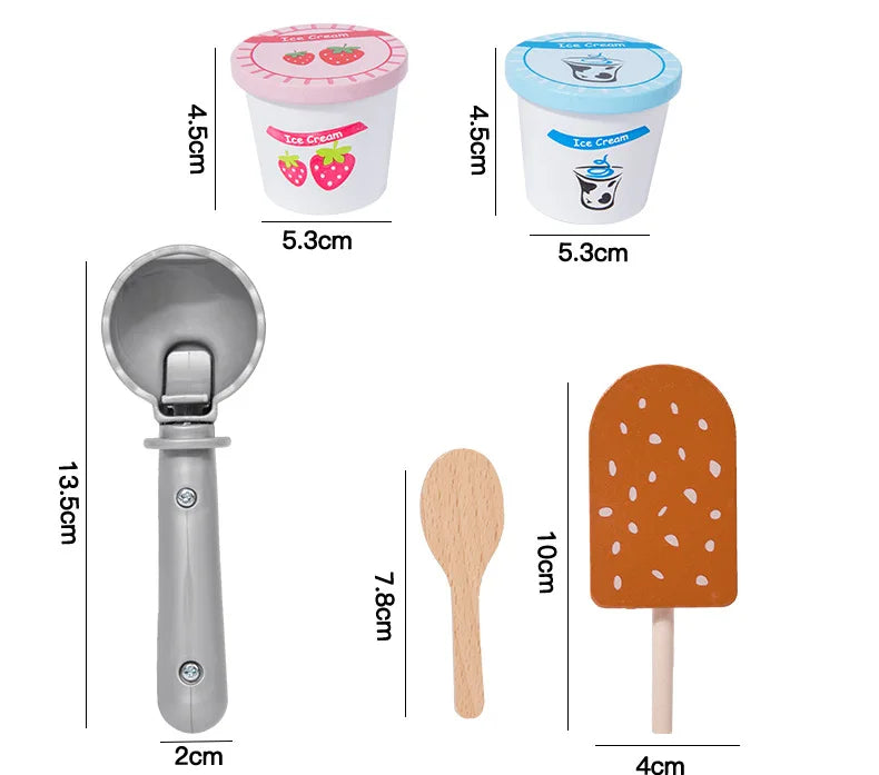 Wooden Simulated Ice Cream Toys