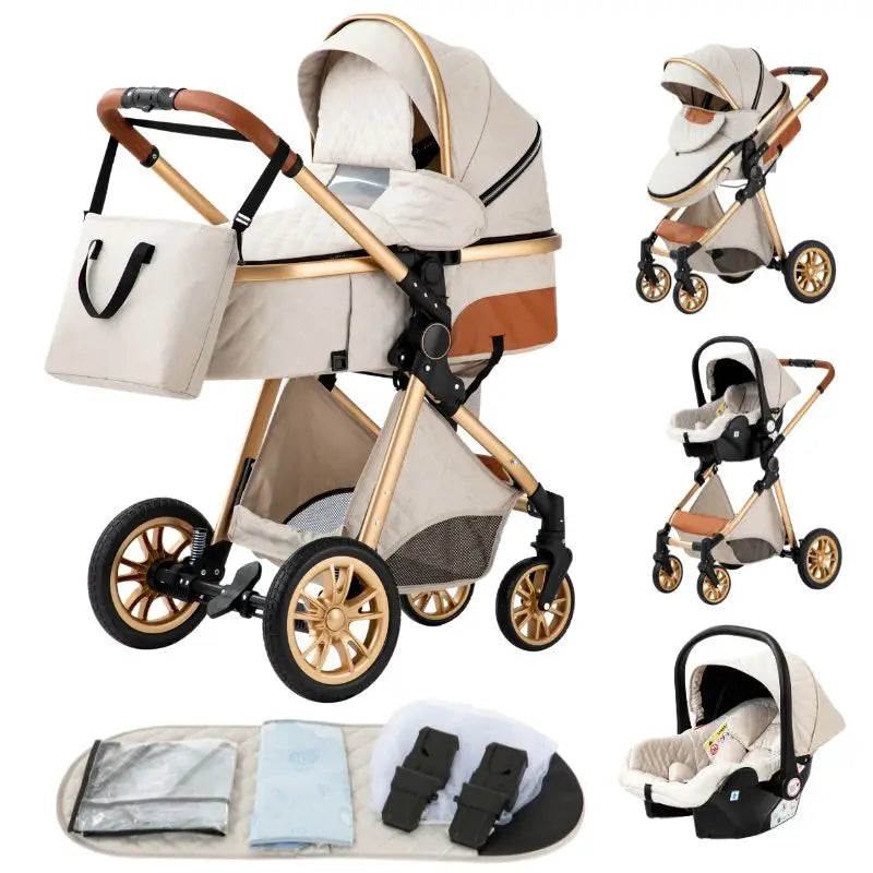 3 in 1 Baby Stroller Easy Folding