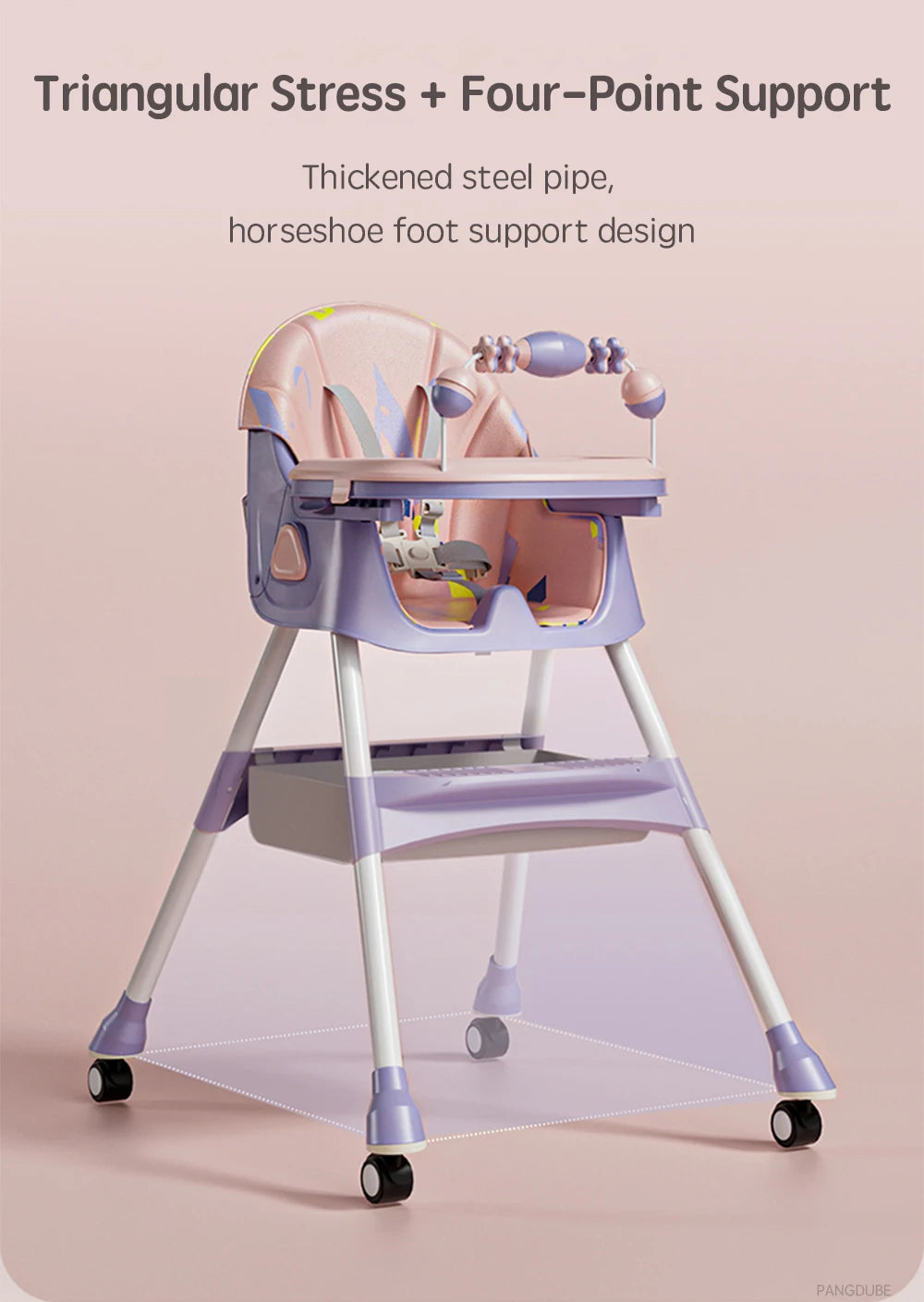 Foldable Baby High Chair Reclining