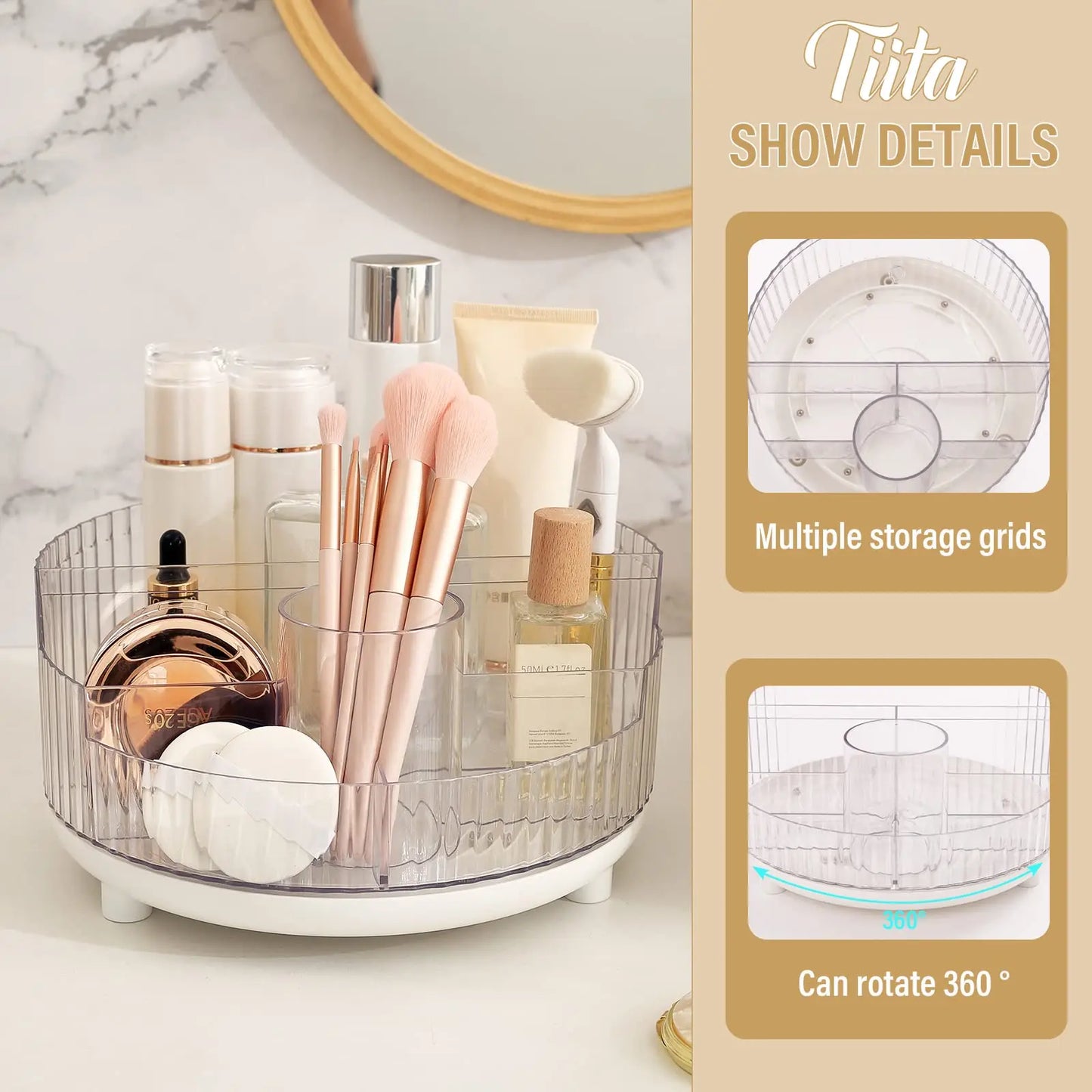 360° Rotating Makeup Organizer