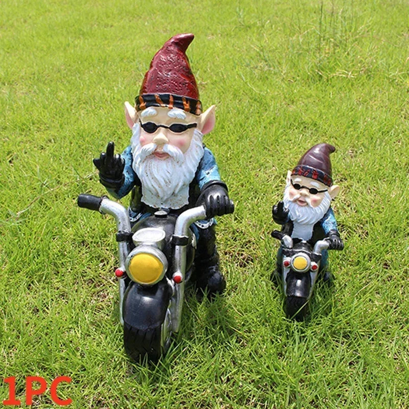 Garden Decoration Old Man Riding Motorcycle