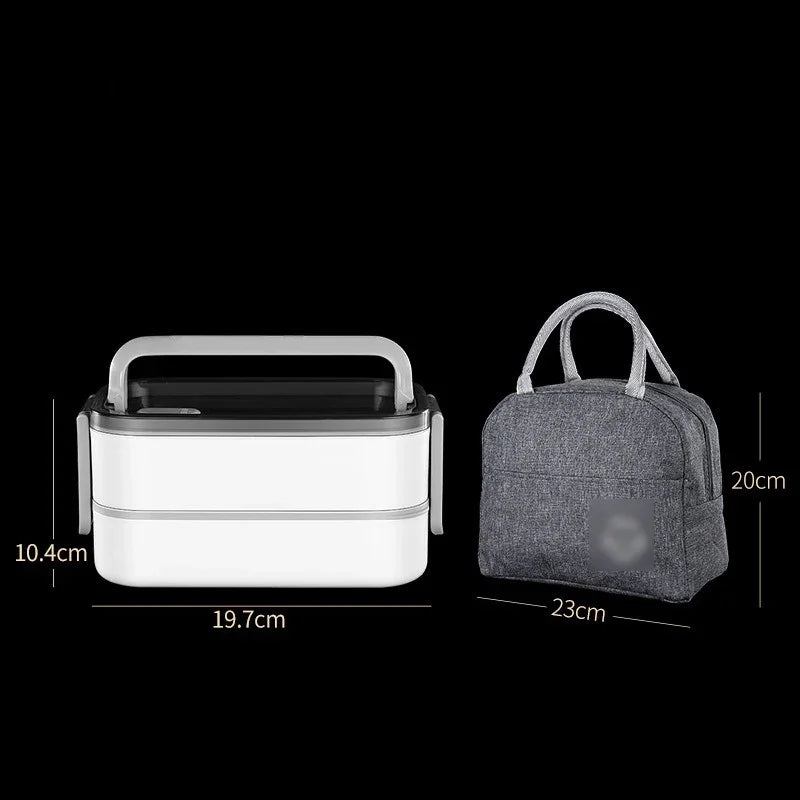 Stainless Steel Lunch Box with Thermal Bag Double Compartment