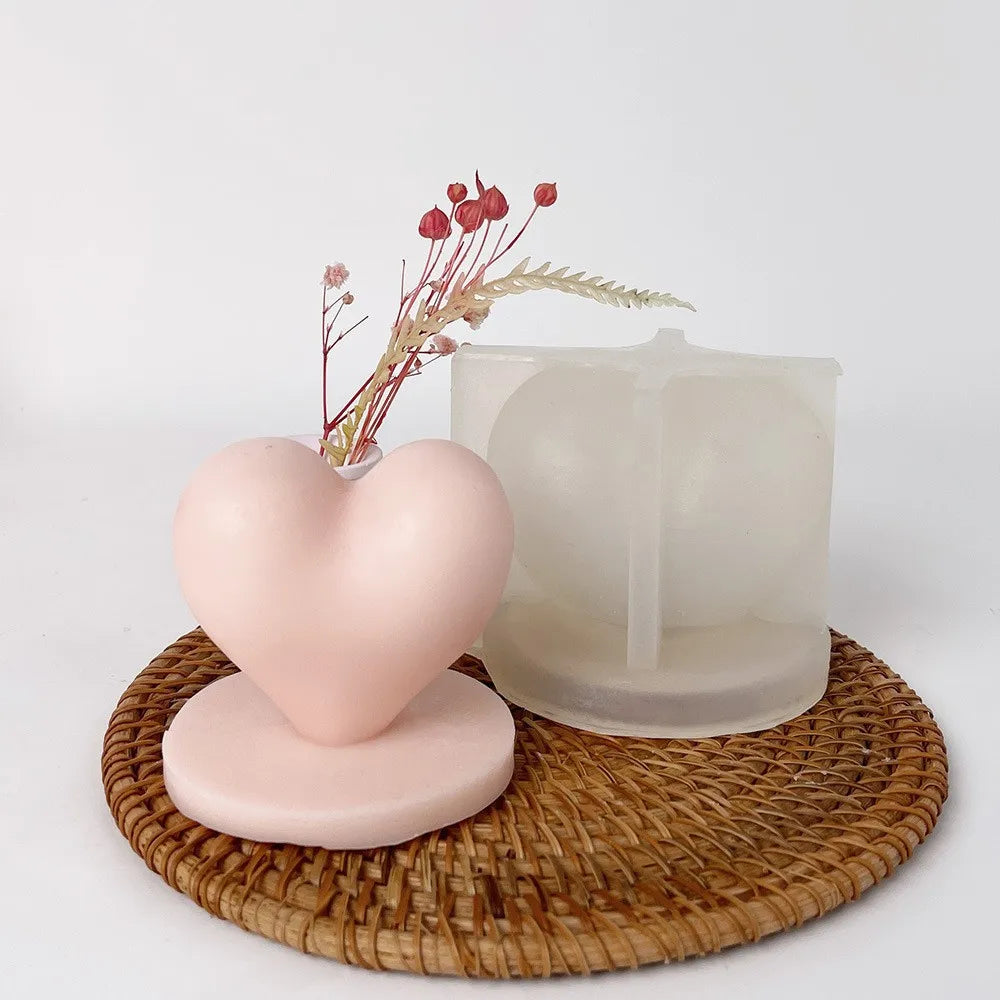 Silicone Candle Mold 3D Heart Aromatherapy