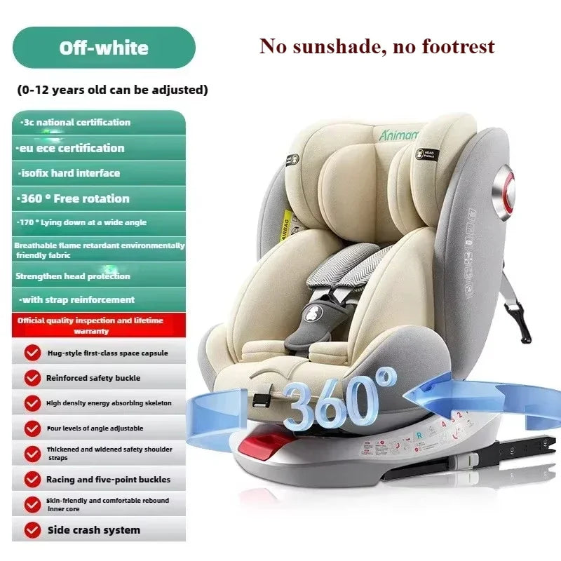 360° Rotating Child Car Safety Seat 0-12 Years Old