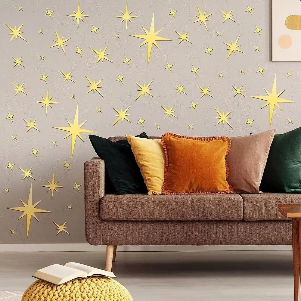 20/42pcs Star Mirror Wall Sticker