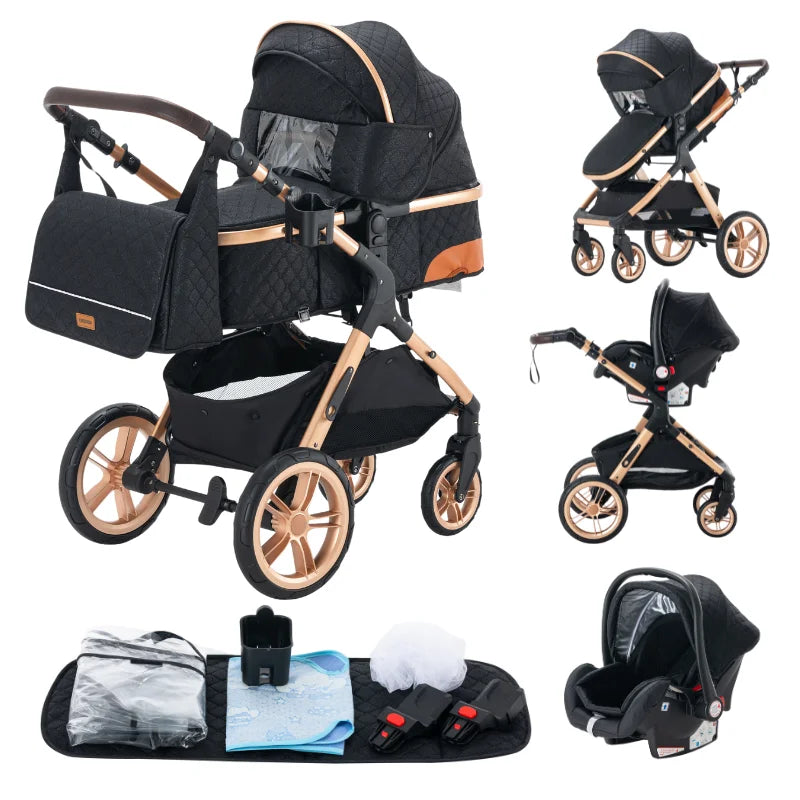 3 in 1 Baby Stroller Easy Folding