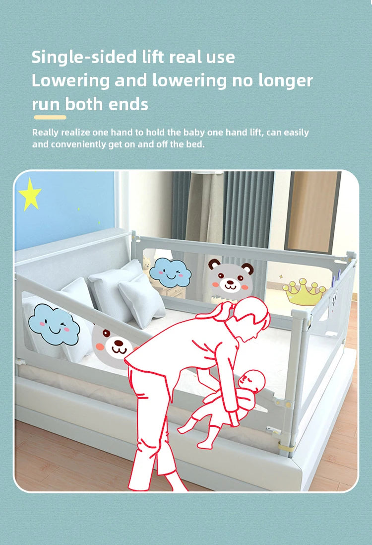 Liftable Crib Protectors Adjustable Handrail