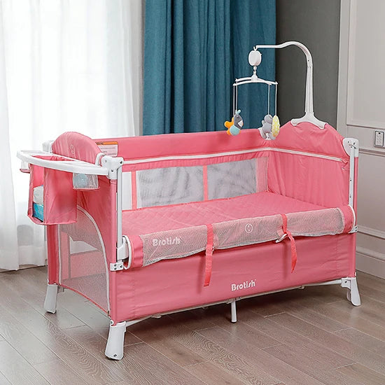 Portable Cribs for Baby with Diaper Table