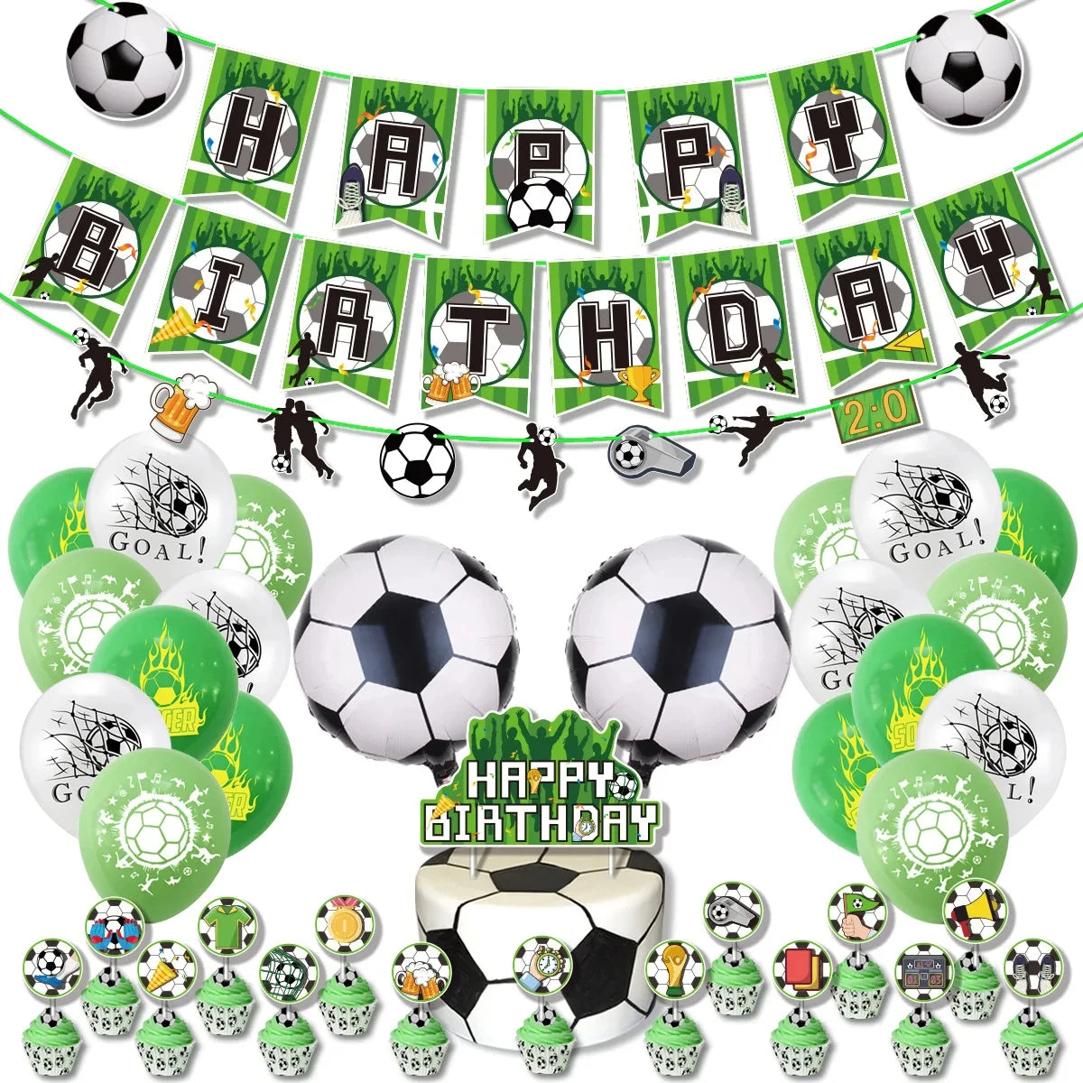 Soccer Football Birthday Decorations Aluminum Film Balloon Tableware Plate Cup Napkins Tablecloth Baby Shower Party Supplies