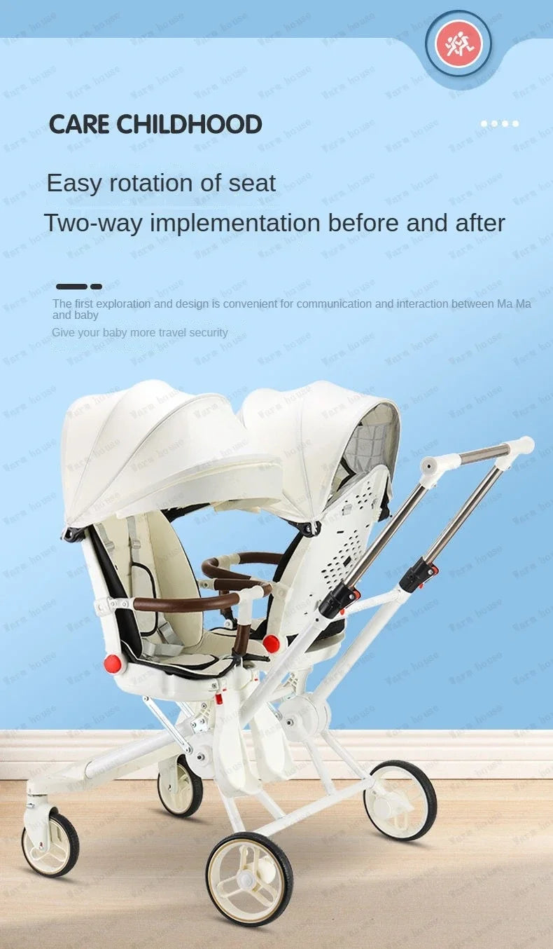 EU stock Double Portable Baby Carriage Twins