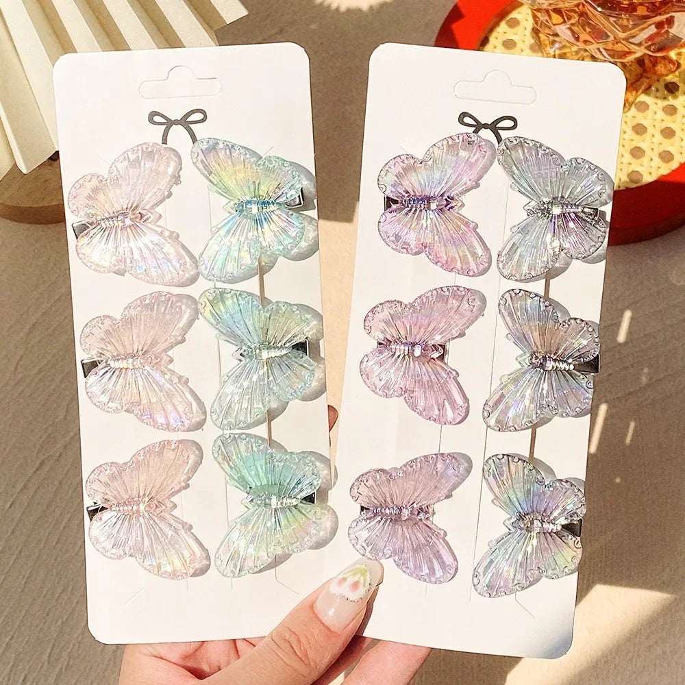 5Pcs/Set Mermaid Color Fairy Butterfly Handmade Hairpins