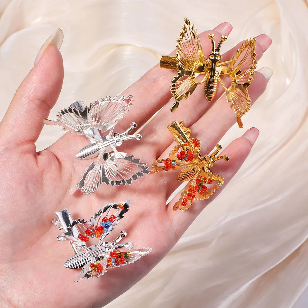 2pcs/set Metal Clip Move Simulation Butterfly