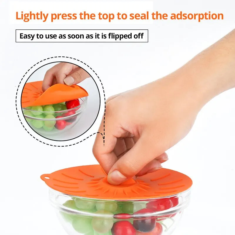 5pcs Silicone Food Fresh Cover Universal Microwave