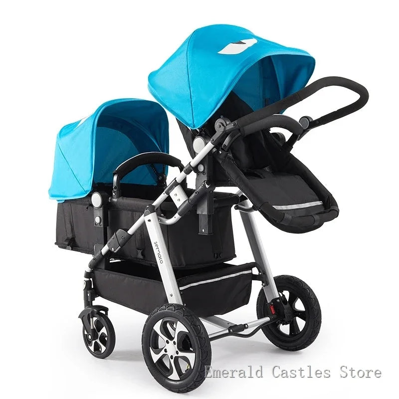 New Twins Baby Stroller with Four Wheels for Easy Mobility