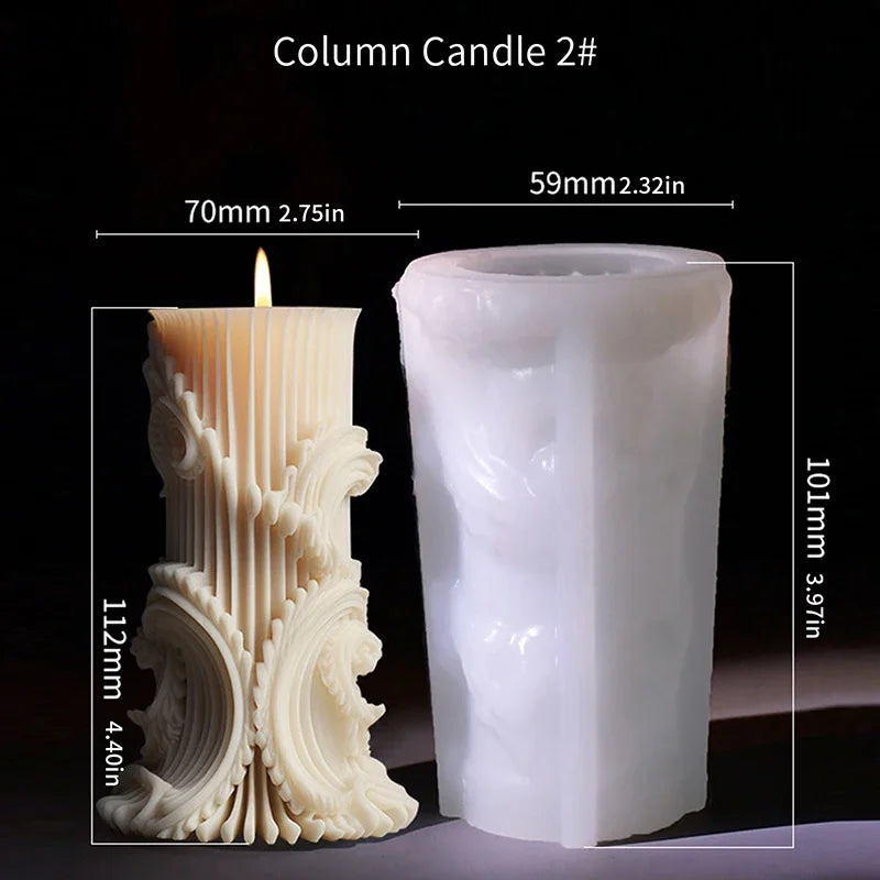 European Cylindrical Aromatherapy Candle Silicone Mold