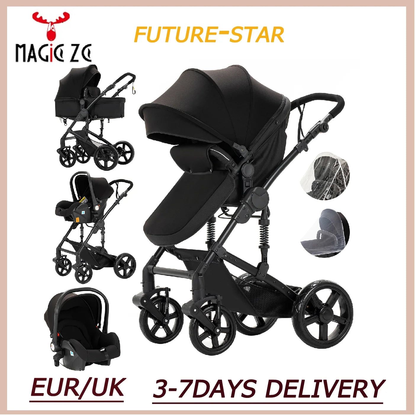 Baby stroller  3 in 1