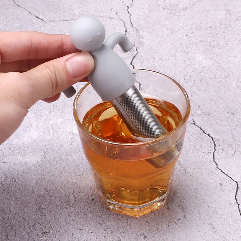 Creative Little Man Shape Silicone Stainless Steel Tea Infuser