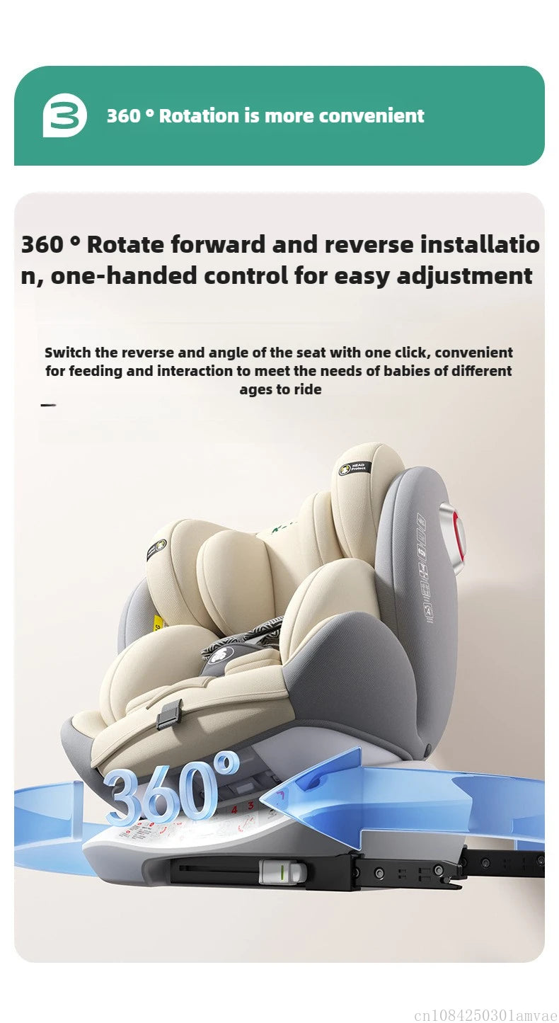 360° Rotating Child Car Safety Seat 0-12 Years Old