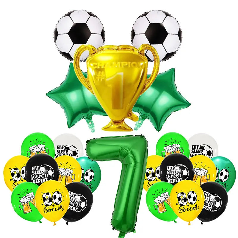 Soccer Football Birthday Decorations Aluminum Film Balloon Tableware Plate Cup Napkins Tablecloth Baby Shower Party Supplies