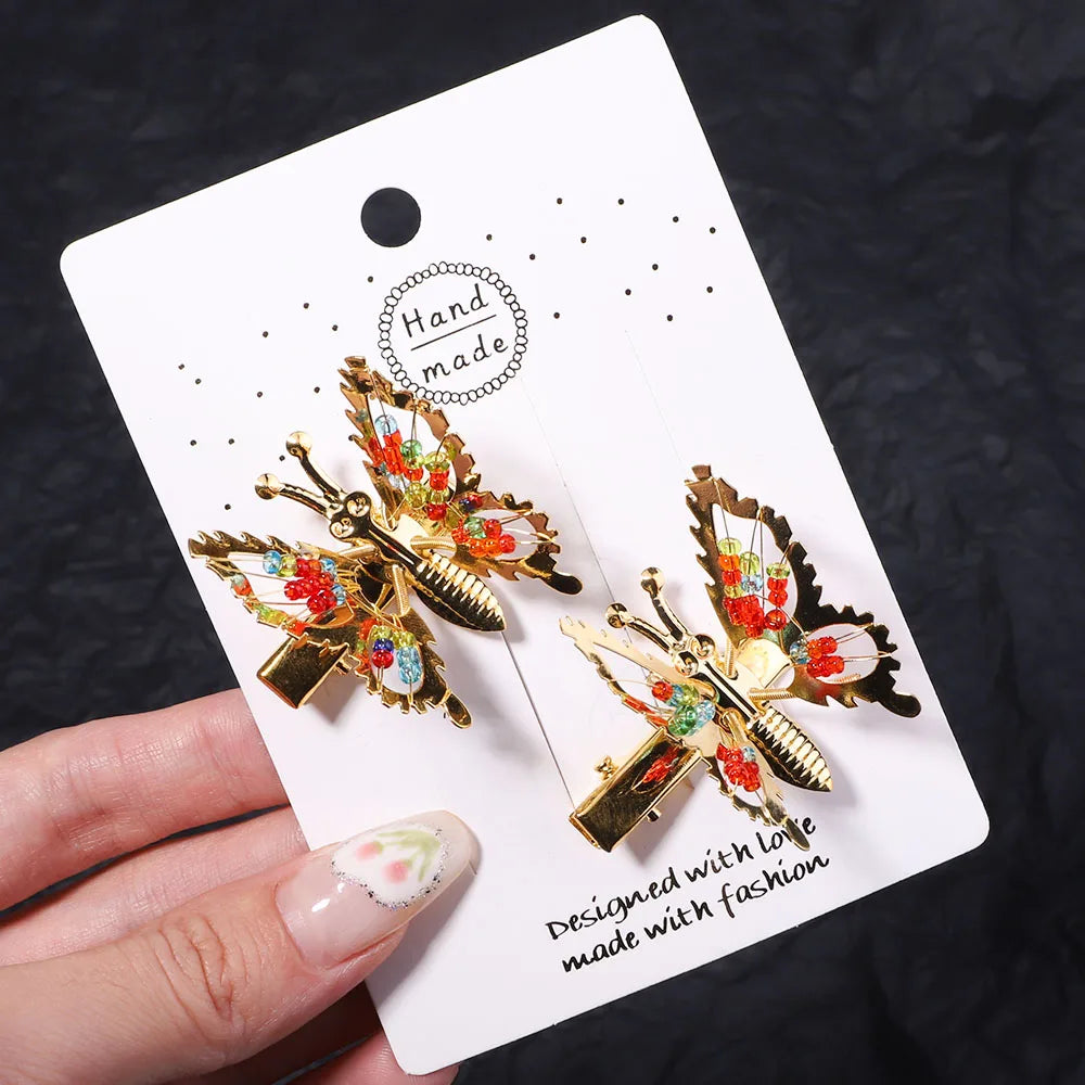 2pcs/set Metal Clip Move Simulation Butterfly