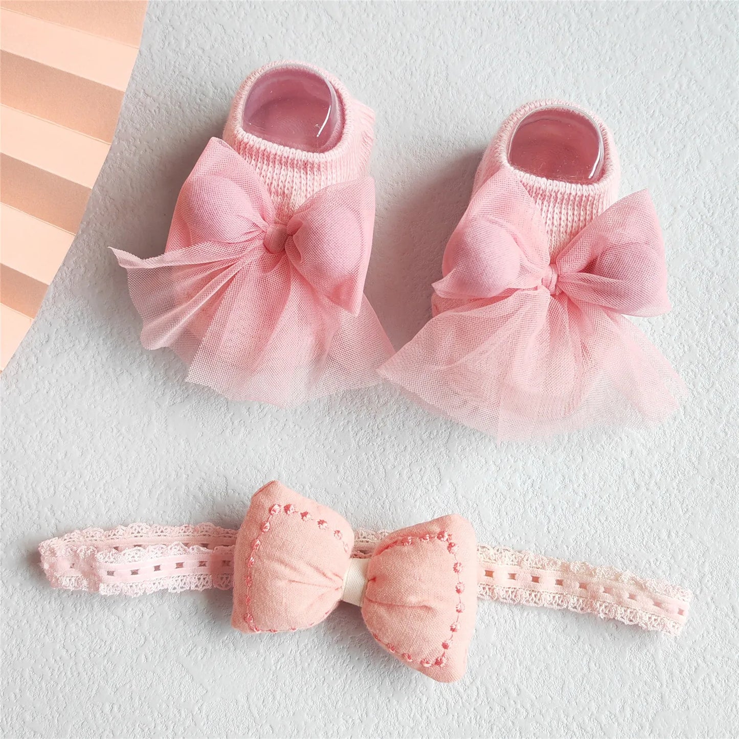 2Pcs/Set Lace Flower Baby Girl Headband Socks