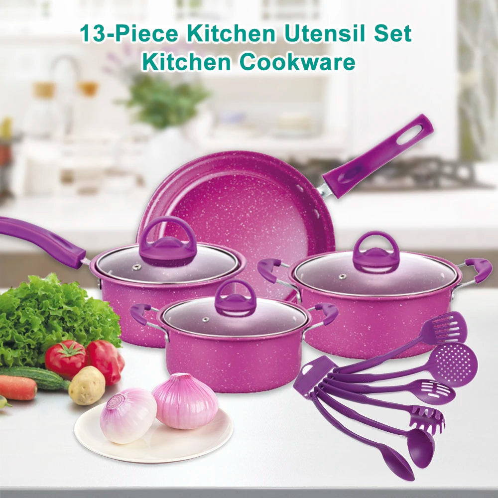 13-Pieces/Set Non-Stick Pots And Pans Set Kitchen