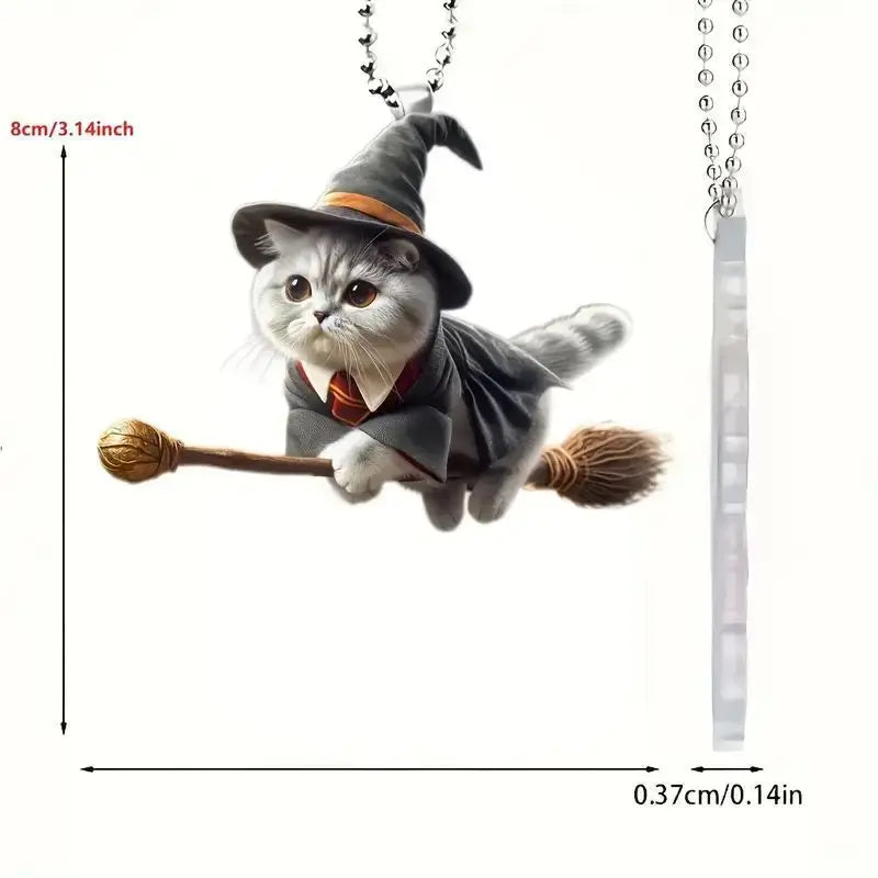 Cute Cat Shaped Acrylic Pendant for Backpack Car Home Decoration