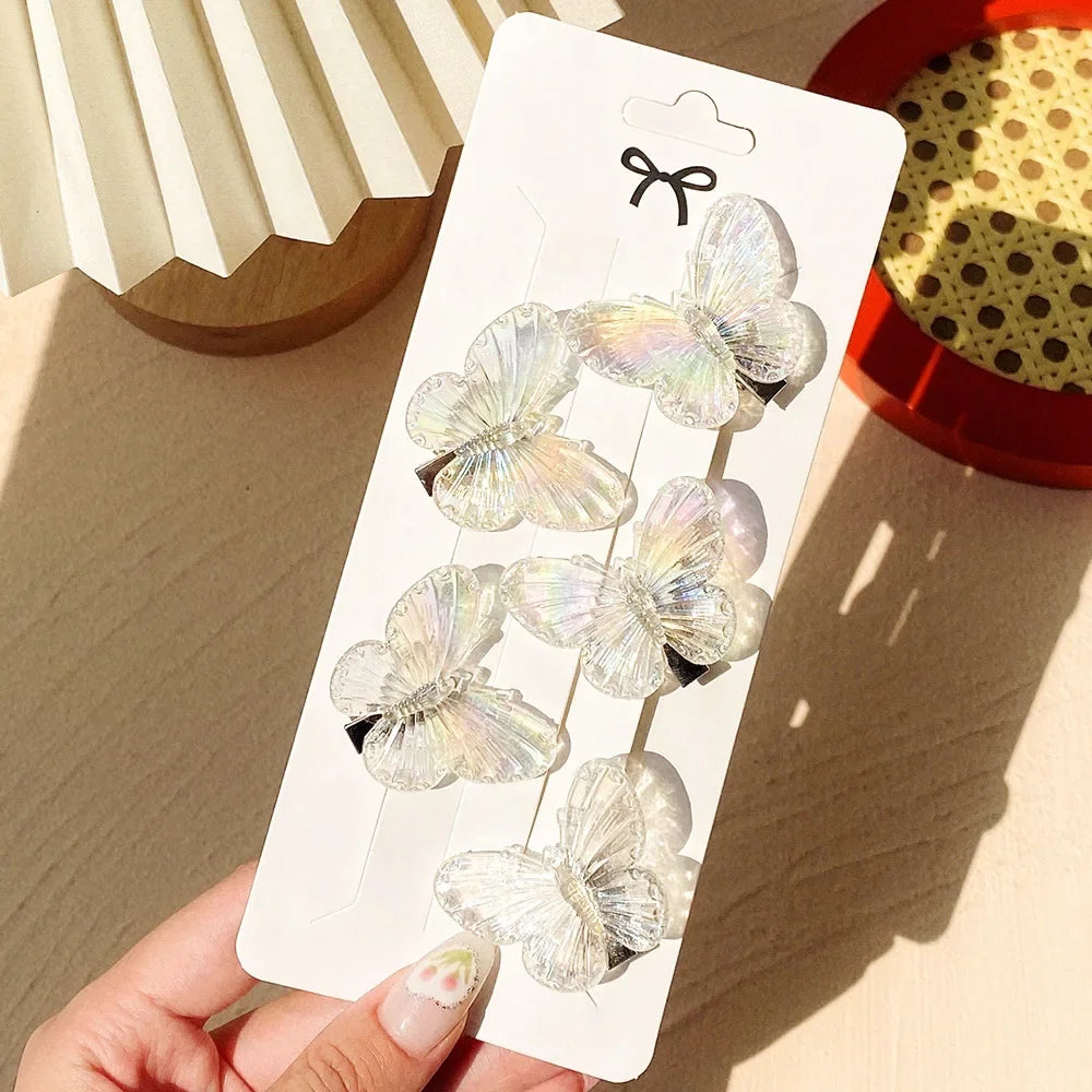 5Pcs/Set Mermaid Color Fairy Butterfly Handmade Hairpins