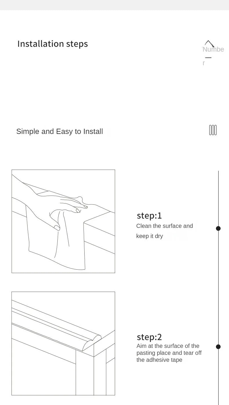 Transparent PVC Baby Protection Strip with Double-Sided Tape