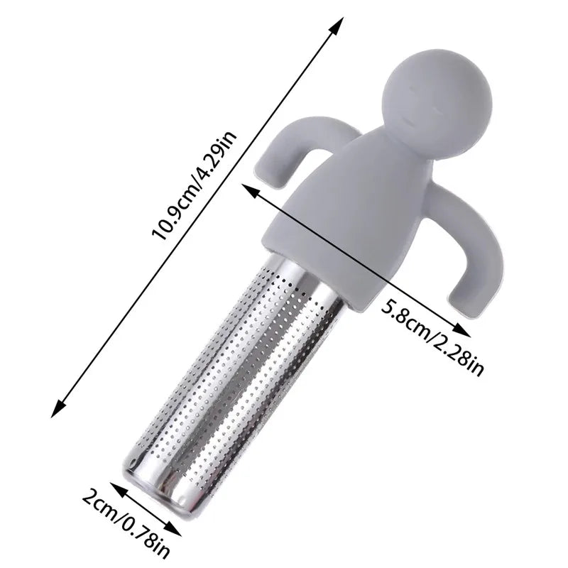 Creative Little Man Shape Silicone Stainless Steel Tea Infuser