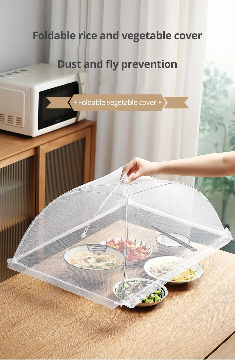 1pc White Square Folding Food Cover