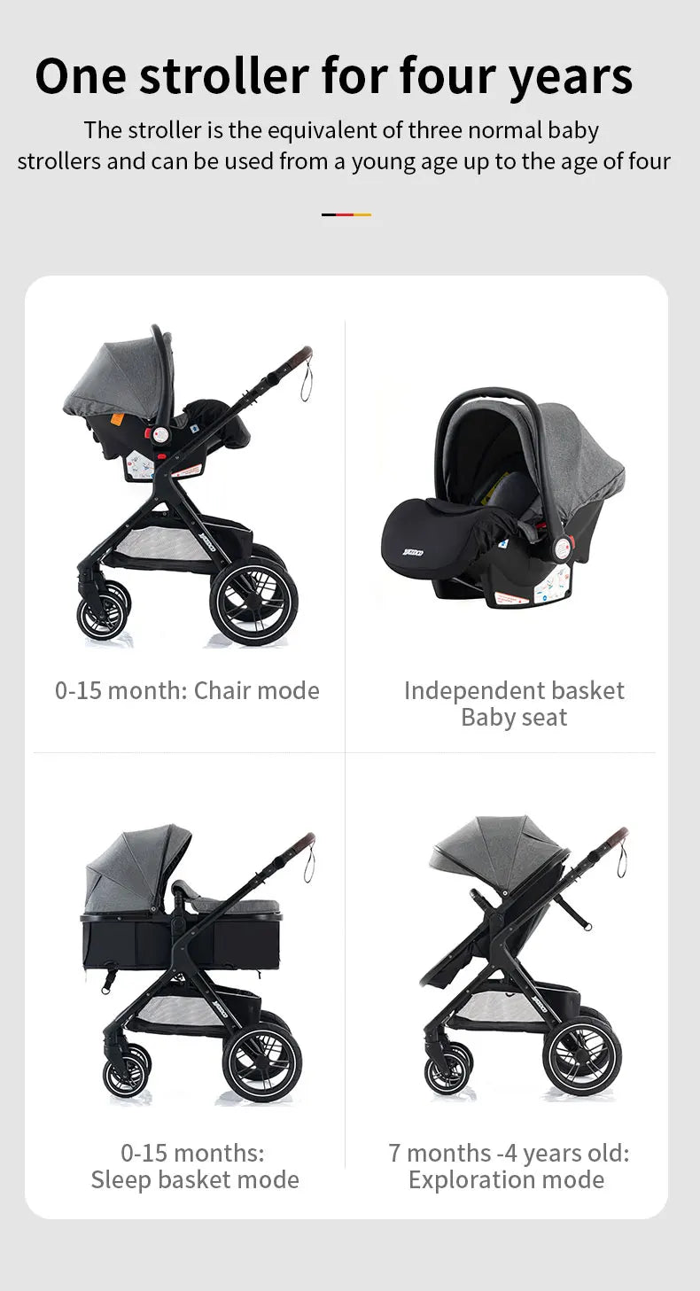 Newest Luxury Baby Stroller 3in1