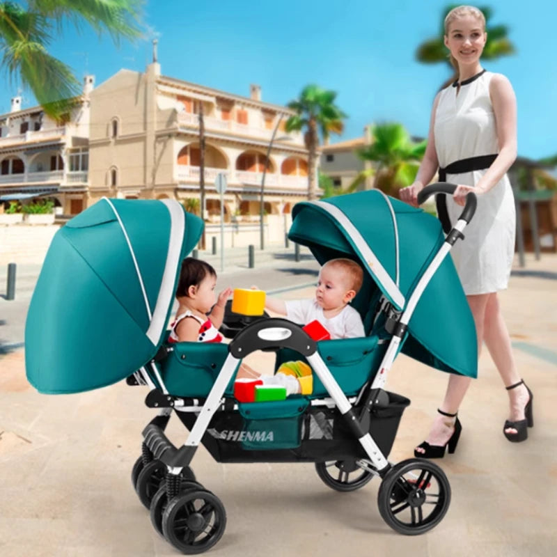 New Front and Rear Seat Twin Stroller Foldable