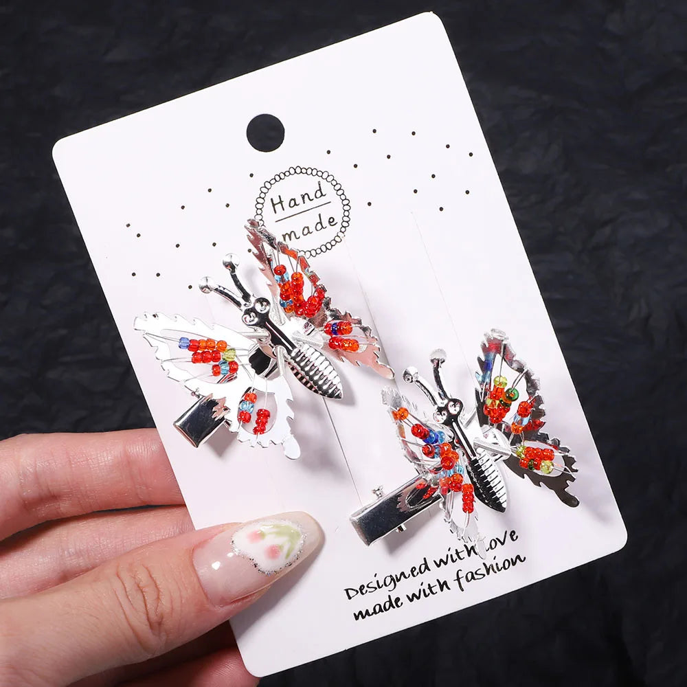 2pcs/set Metal Clip Move Simulation Butterfly