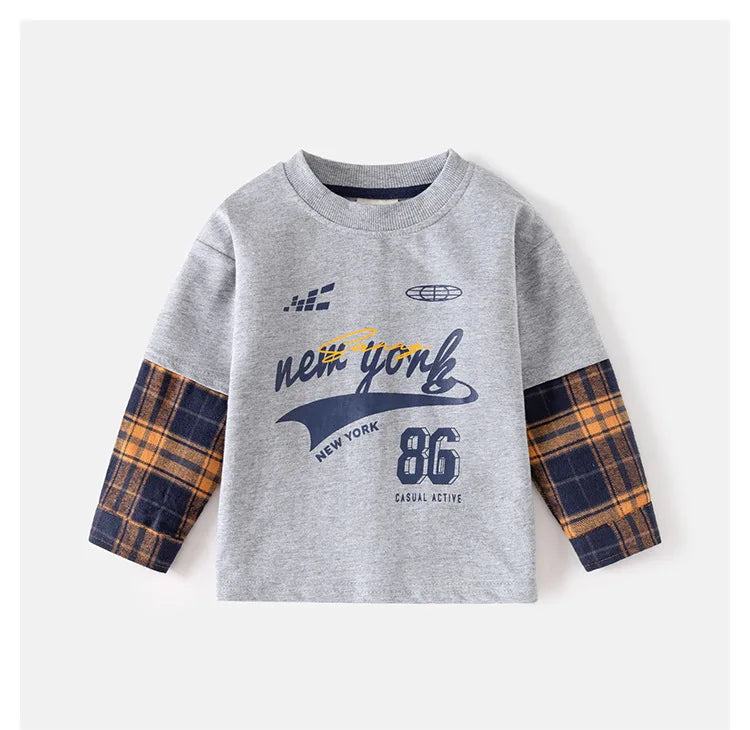 Spring and Autumn Boys Cotton T-shirt New Fashion